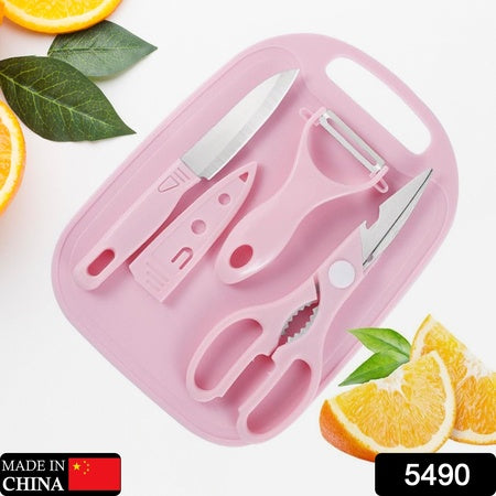 Mini Travel Cutting Board Set 4 Pcs Portable Mini Camping Plastic Cutting Board  Knife Fruits  Vegetable Peeler Scissors Kitchen Knives Set For Travel Picnic Camping Outdoor Park (4 Pc Set)