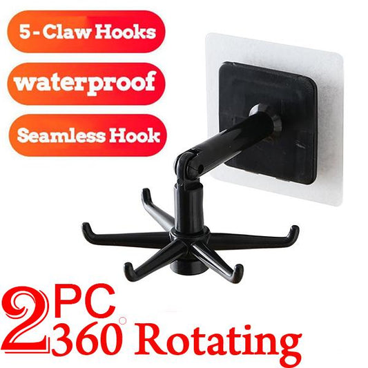 360 Rotatable  Hooks For Hanging (Pack Of 2) (Brown Box)