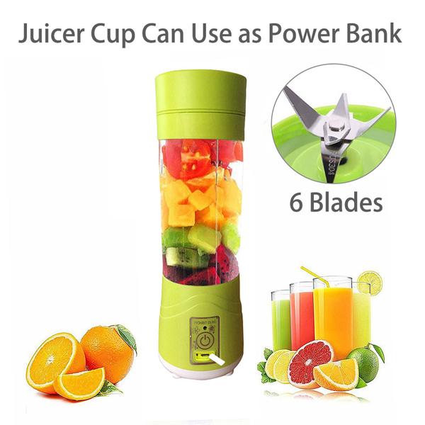 Portable Usb Electric Juicer - 6 Blades (Protein Shaker)