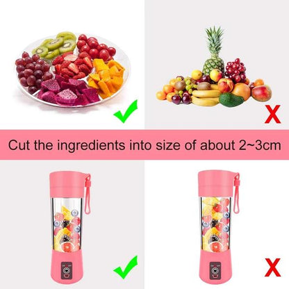 Portable Usb Electric Juicer - 6 Blades (Protein Shaker)