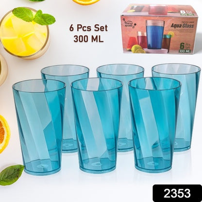 Premium Juice And Water Glasses Set Of 6 Transparent 300ml Drinking Water Glasses Stylish  Crystal Square Highball Glasses For Water Juice  Cocktails Glass Set Of 6 For Water