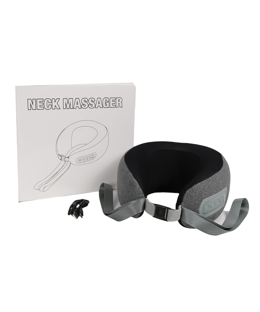 Memory Foam Neck Pillow Massager - Rechargeable with Hot Compress