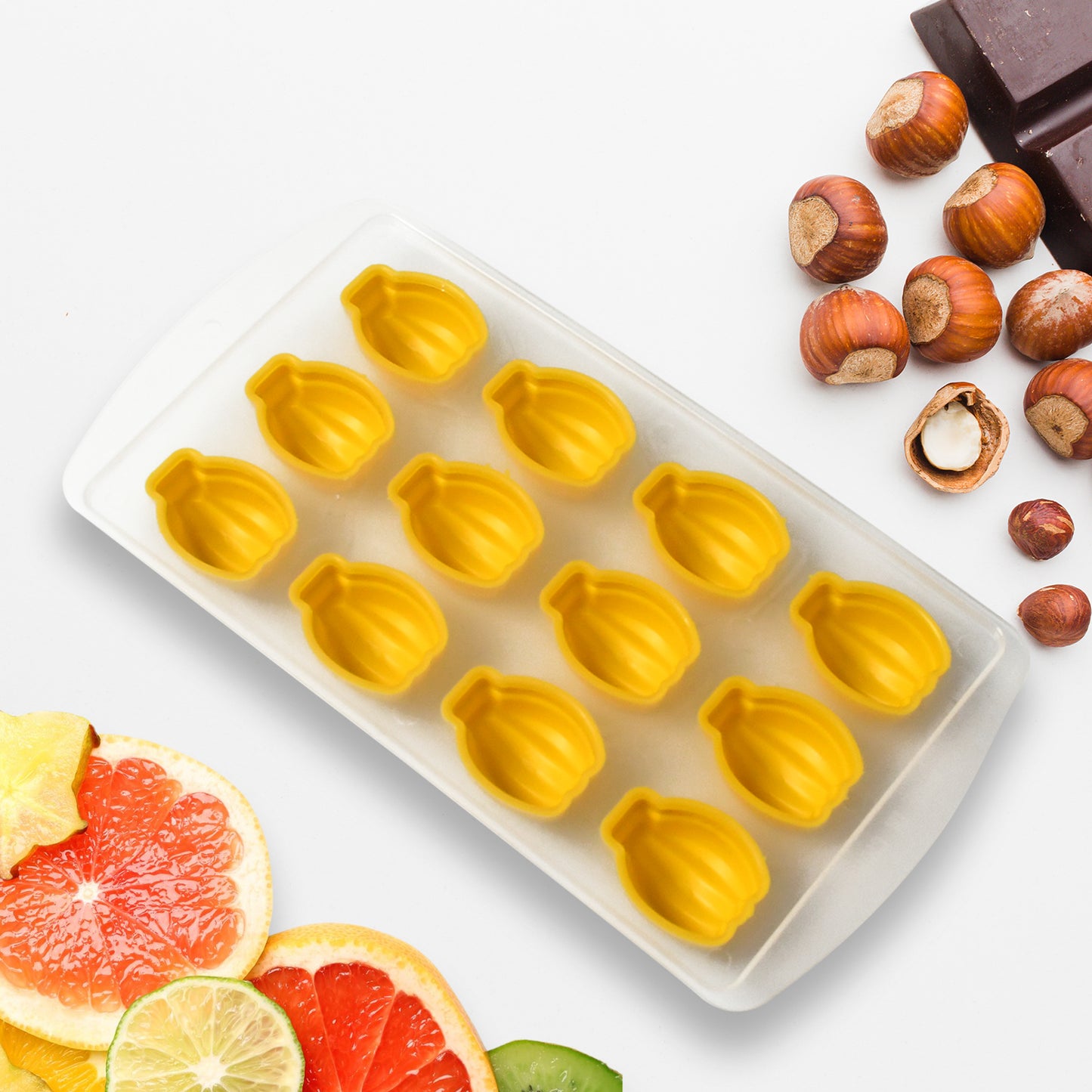 Silicone Mold Ice Cube Tray Creative Sweet Multi Type Ice Tray Buckets Ice Cube Trays Multi Fruit Shape Ice Tray (1 Pc)