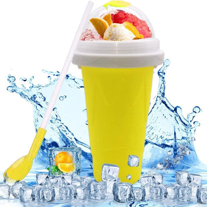 Smoothies Maker Cup Magic Quick Frozen Smoothies Cup Cooling Cup Double Layer Squeeze Cup Slushy Maker (1 Pc)