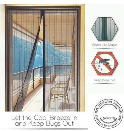 Door Curtain-Mesh Screen Net Home Magnetic Foldable Anti Mosquito Door Curtains