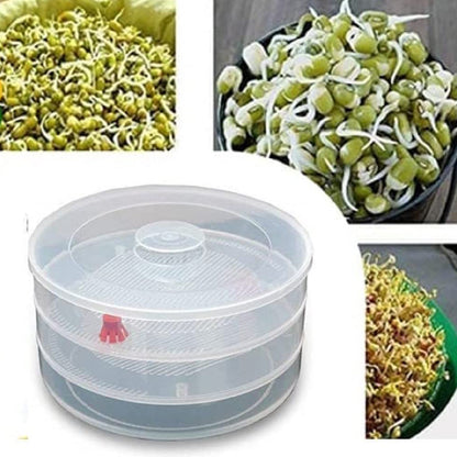 Miracle Plastic Healthy Hygienic Sprout Maker With 3 Compartments For Home Kitchen (1 Pc)