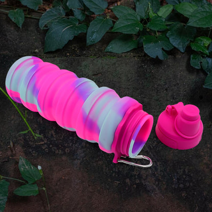 Silicone Foldable Water Bottle (1 Pc  24 Cm Foldable  500 Ml)