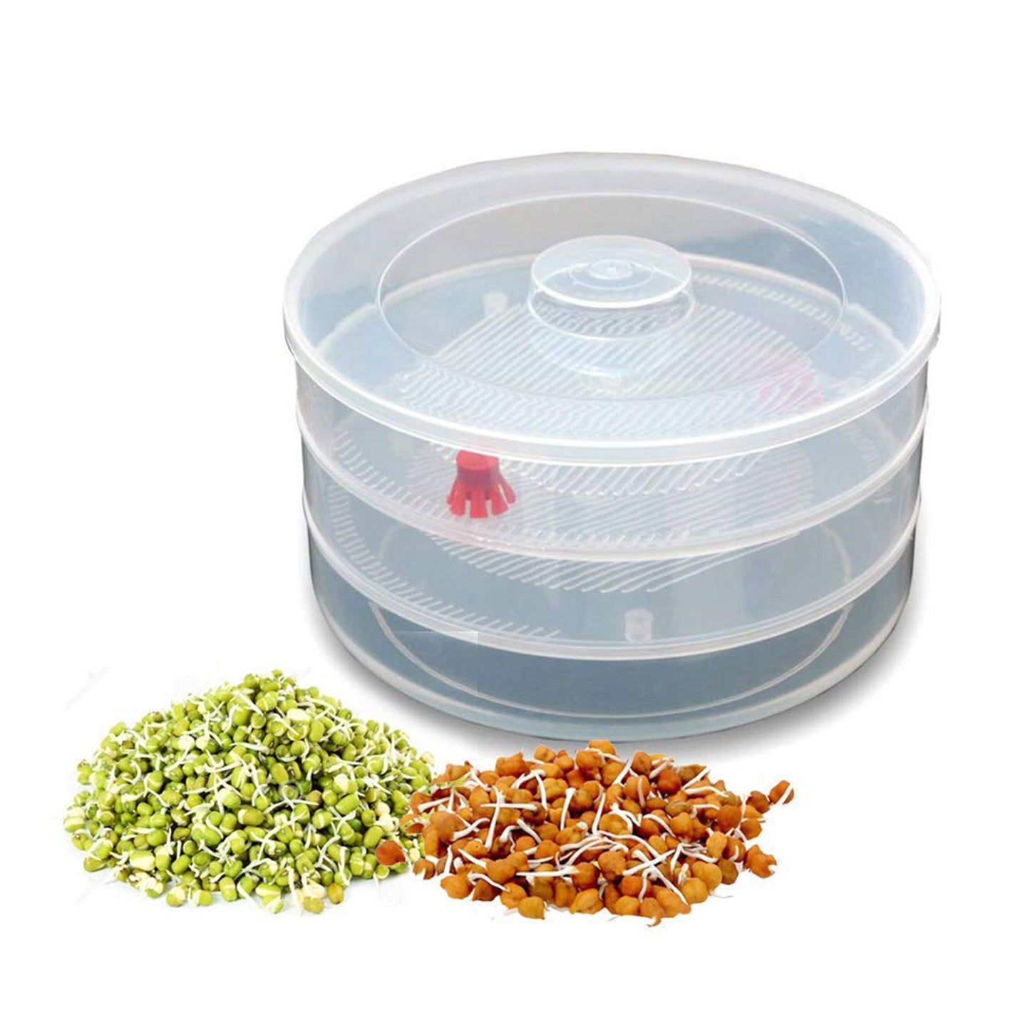 Miracle Plastic Healthy Hygienic Sprout Maker With 3 Compartments For Home Kitchen (1 Pc)