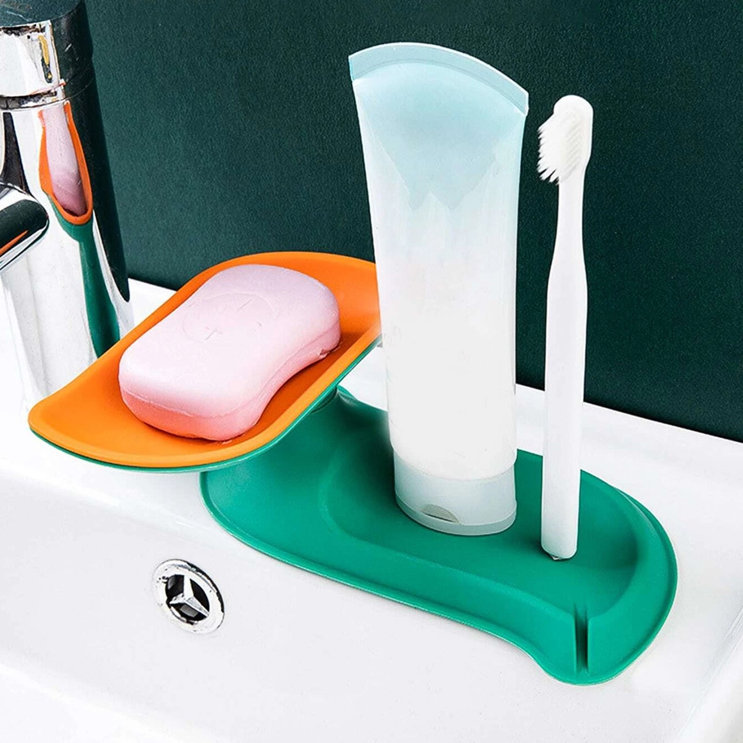 Plastic Double Layer Soap Dish Holder Decorative Storage Holder Box For Bathroom Kitchen Easy Cleaning Soap Saver.