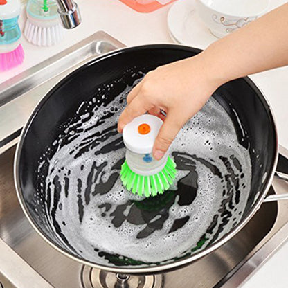 Cleaning Brush With Liquid Soap Dispenser