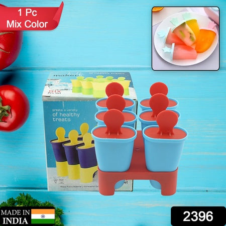 Ice Candy Maker 6 Pcs Set Kulfi Maker Ice Candy Mould Clear Popsicle Mold Homemade Ice Pop Maker Reusable Easy Candy Chocobar Kulfi Mould Tray With Sticks