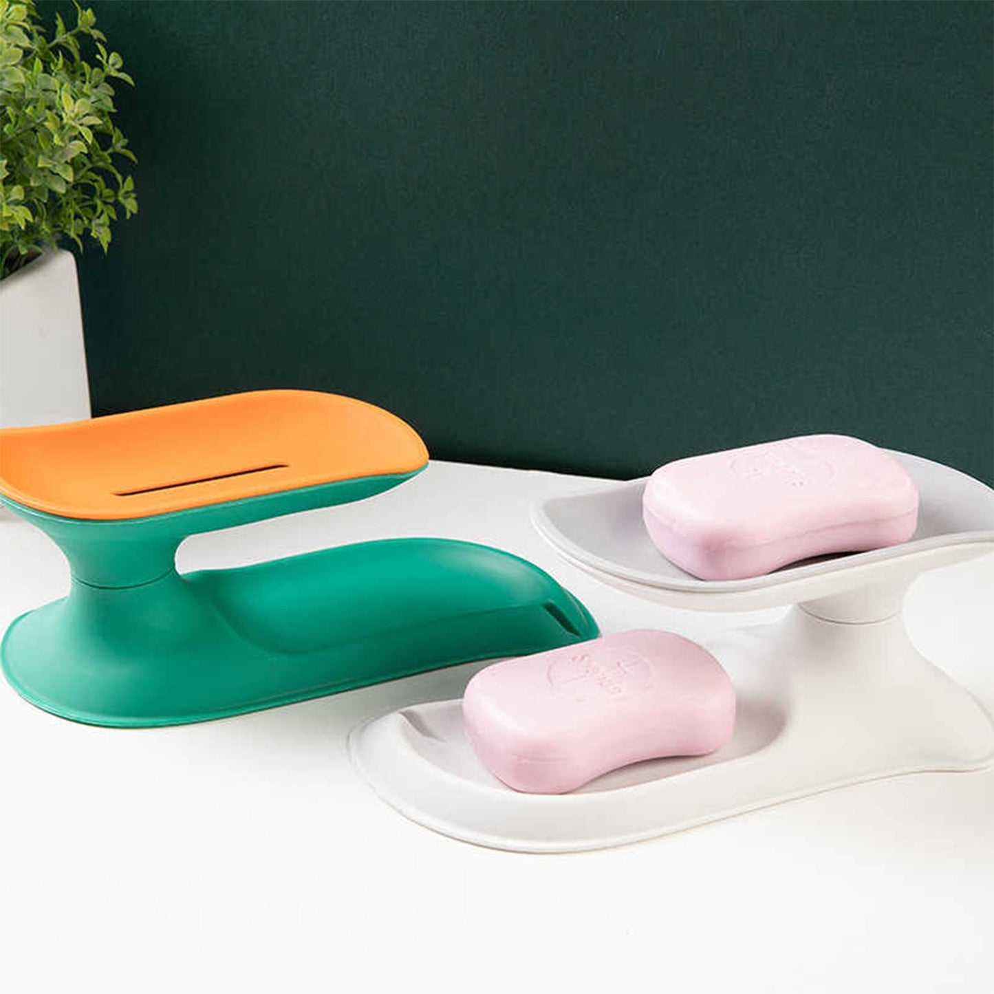 Plastic Double Layer Soap Dish Holder Decorative Storage Holder Box For Bathroom Kitchen Easy Cleaning Soap Saver.