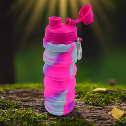 Silicone Foldable Water Bottle (1 Pc  24 Cm Foldable  500 Ml)