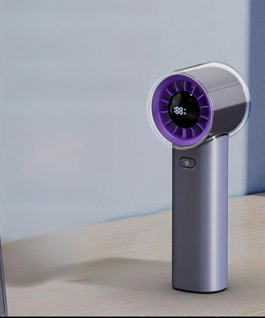 Handheld High-Speed Fan, 100 Speeds, Digital Display, USB-C, Model HX-F369