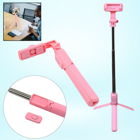 Portable Foldable Selfie Stick With Remote Control 3-axis Tripod Hand Stabilizer For Smartphones Tiktok Vlog Youtuber Video Recording (1 Pc)