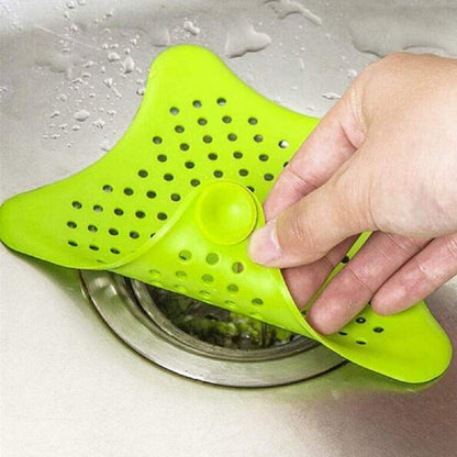 Silicone Star Shaped Sink Filter Bathroom Hair Catcher Drain Strainers For Basin