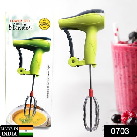 Power Free Manual Hand Blender With Stainless Steel Blades Milk Lassi Maker Egg Beater Mixer Rawai