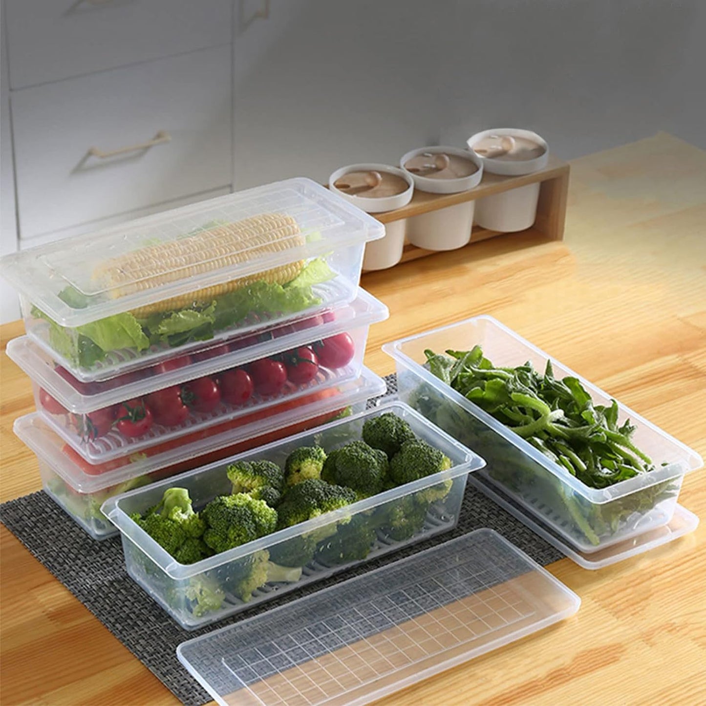 Food Storage Container With Removable Drain Plate And Lid 1500 Ml (Pack Of 1 Pc)