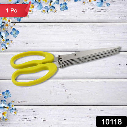 Multifunction Vegetable Stainless Steel Herbs Scissor With 5 Blades (1 Pc)