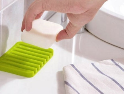 Silicone Soap Holder Soap Dish Stand Saver Tray Case For Shower