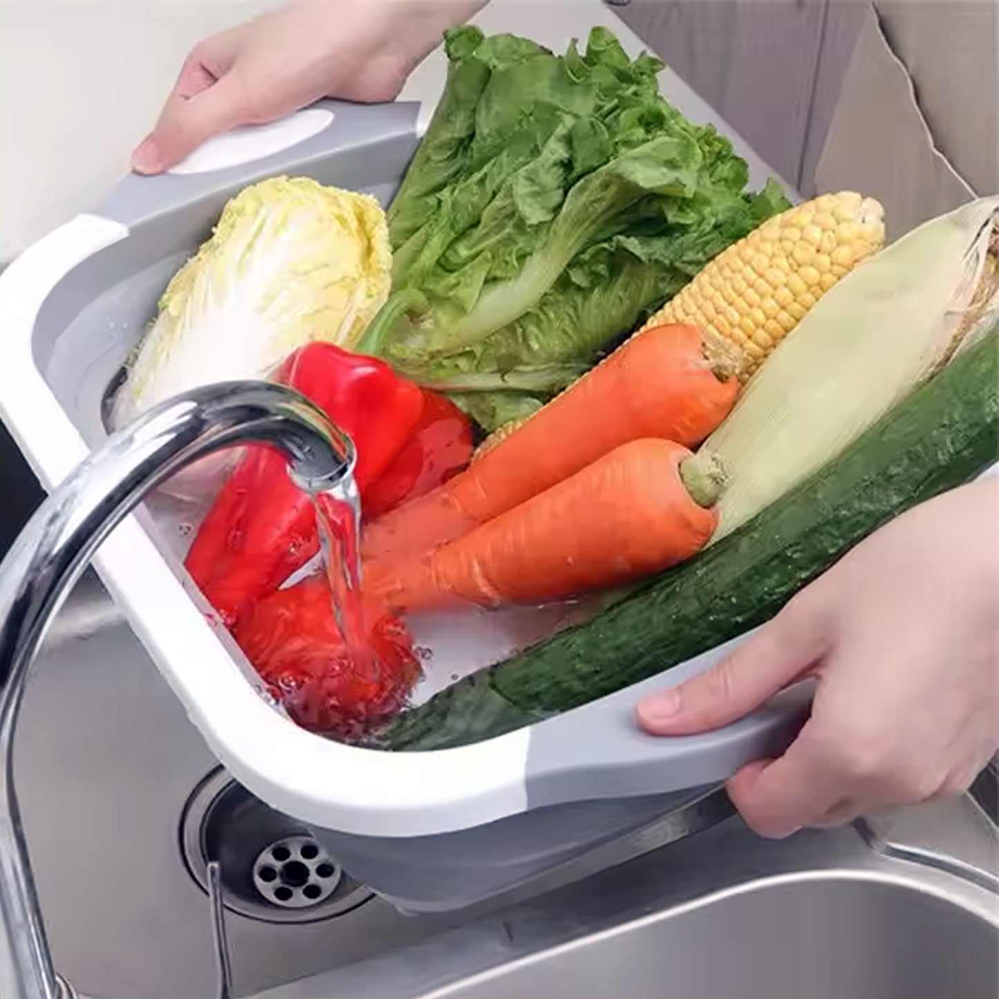 Collapsible Cutting Board With Dish Tub Basket