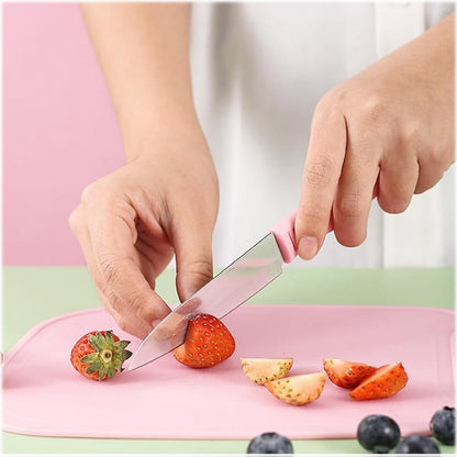 Mini Travel Cutting Board Set 4 Pcs Portable Mini Camping Plastic Cutting Board  Knife Fruits  Vegetable Peeler Scissors Kitchen Knives Set For Travel Picnic Camping Outdoor Park (4 Pc Set)