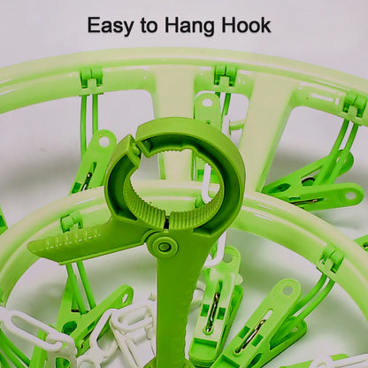 Plastic Round Cloth Drying Hanging Hanger ( 15 Clips )