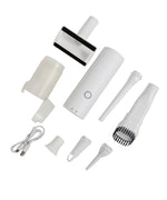 Load image into Gallery viewer, Set of white cleaning tools, including a brush, squeegee, and various nozzles of a vacuum cleaner on a white background.
