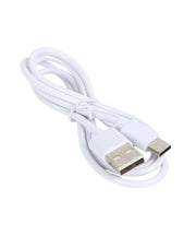 White USB-C charging cable with USB-A to USB-C connectors for foldable Ice Touch cooling fan