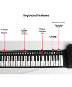 Load image into Gallery viewer, 49-Key Hand Roll Piano for Beginners - Portable Silicone Flexible Keyboard
