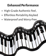 Load image into Gallery viewer, 49-Key Hand Roll Piano for Beginners - Portable Silicone Flexible Keyboard
