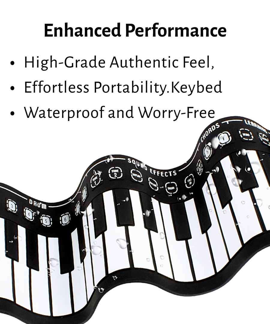 49-Key Hand Roll Piano for Beginners - Portable Silicone Flexible Keyboard