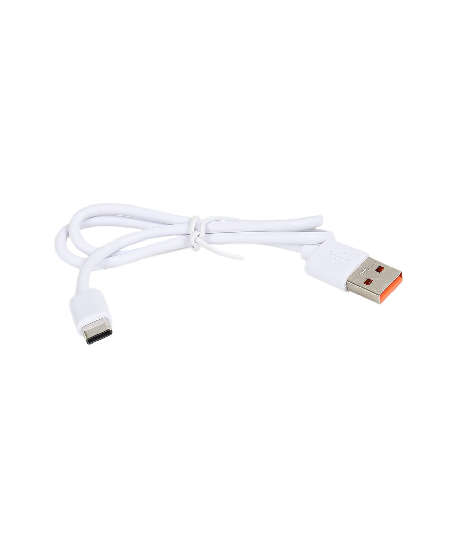 White USB-C charging cable with USB-A to USB-C connectors for portable espresso maker charging