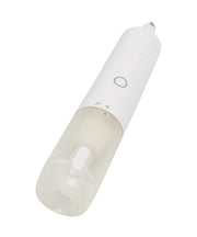 White and beige vacuum cleaner device on a white background