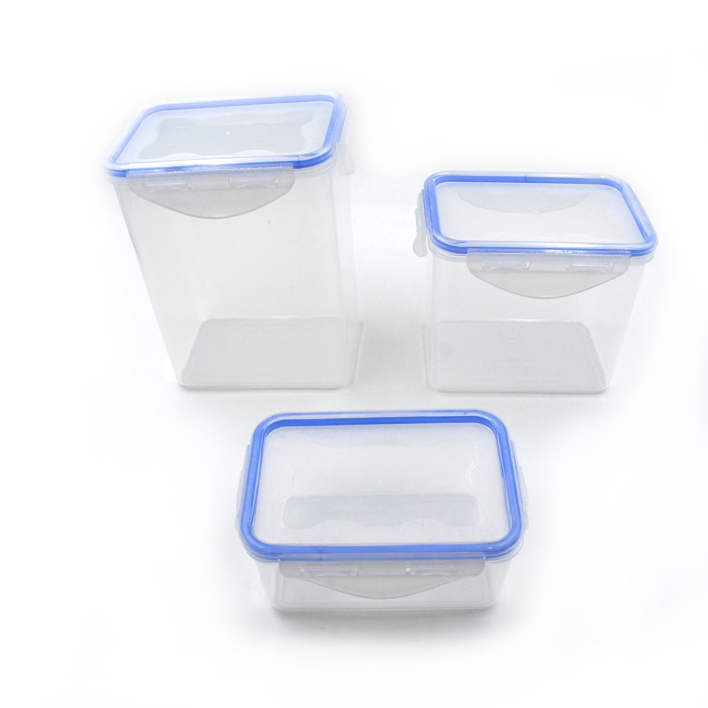 Kitchen Storage Container Set With Food Grade Plastic And Air Seal Lock Lid For Storage Of Grocery Spices Dry Fruits Use For Home Office Restaurant Canteens (3 Piece Set)