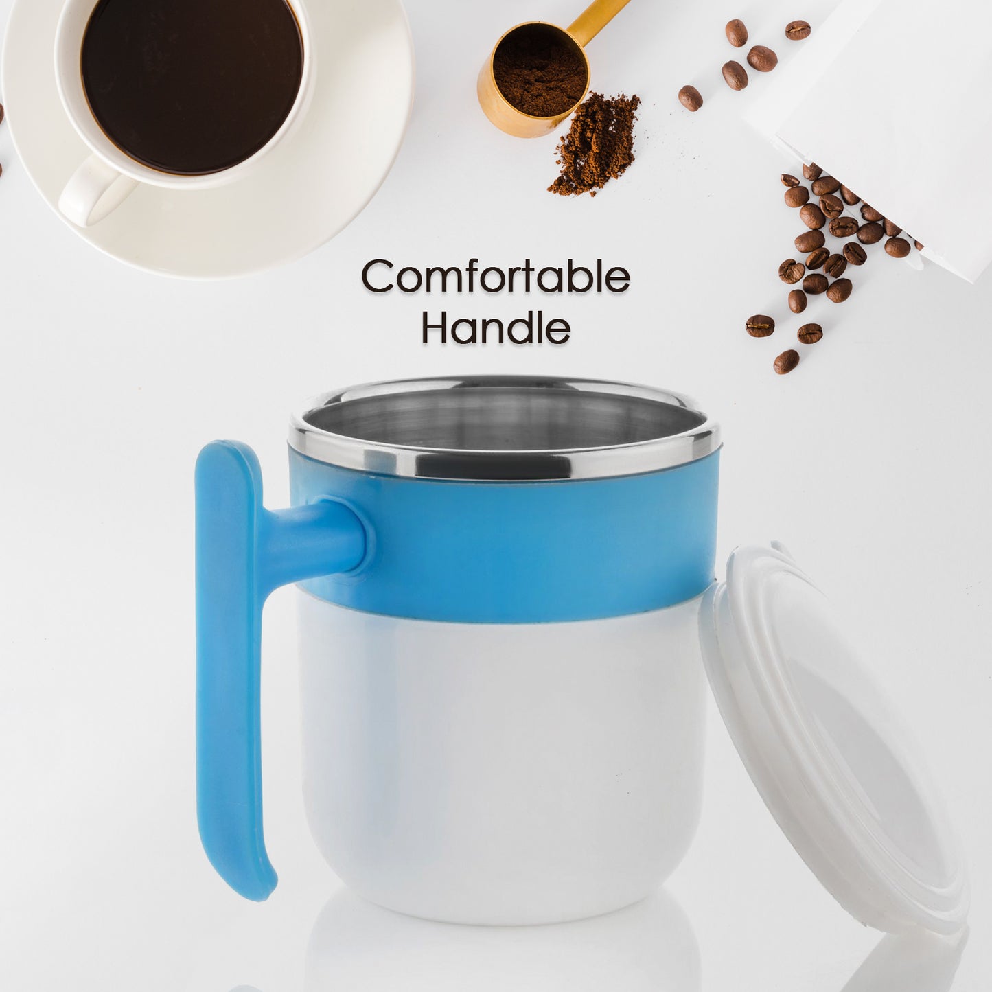 Stainless Steel Lid Cover Hot Coffeetea Mug Hot Insulated Double Wall Stainless Steel Coffee And Milk Cup With Lid - Coffee Cup (1 Pc )