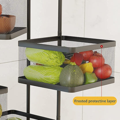 Metal High Qaulity Kitchen Trolley Kitchen Organizer Items And Kitchen Accessories Items For Kitchen Rack Square Design For Fruits  Vegetable Onion Storage Kitchen Trolley With Wheels (4 Layer  3 Layer)