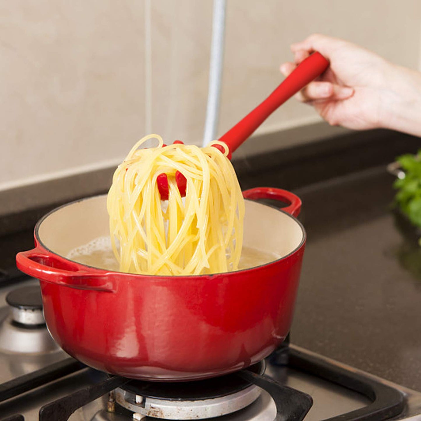 Pasta Fork Silicone Cookware Spaghetti Strainer Server Spoon No Hurt The Pot High Temperature Resistant Nonslip.