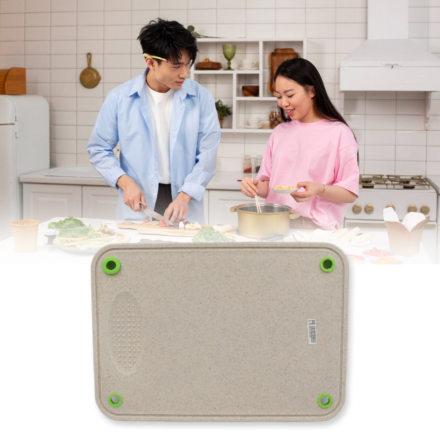 Kitchen Chopping Board Household Double-sided Cutting Board Knife Board Vegetable Cutting And Fruit Multi-purpose Plastic Sticky Board Cutting Board