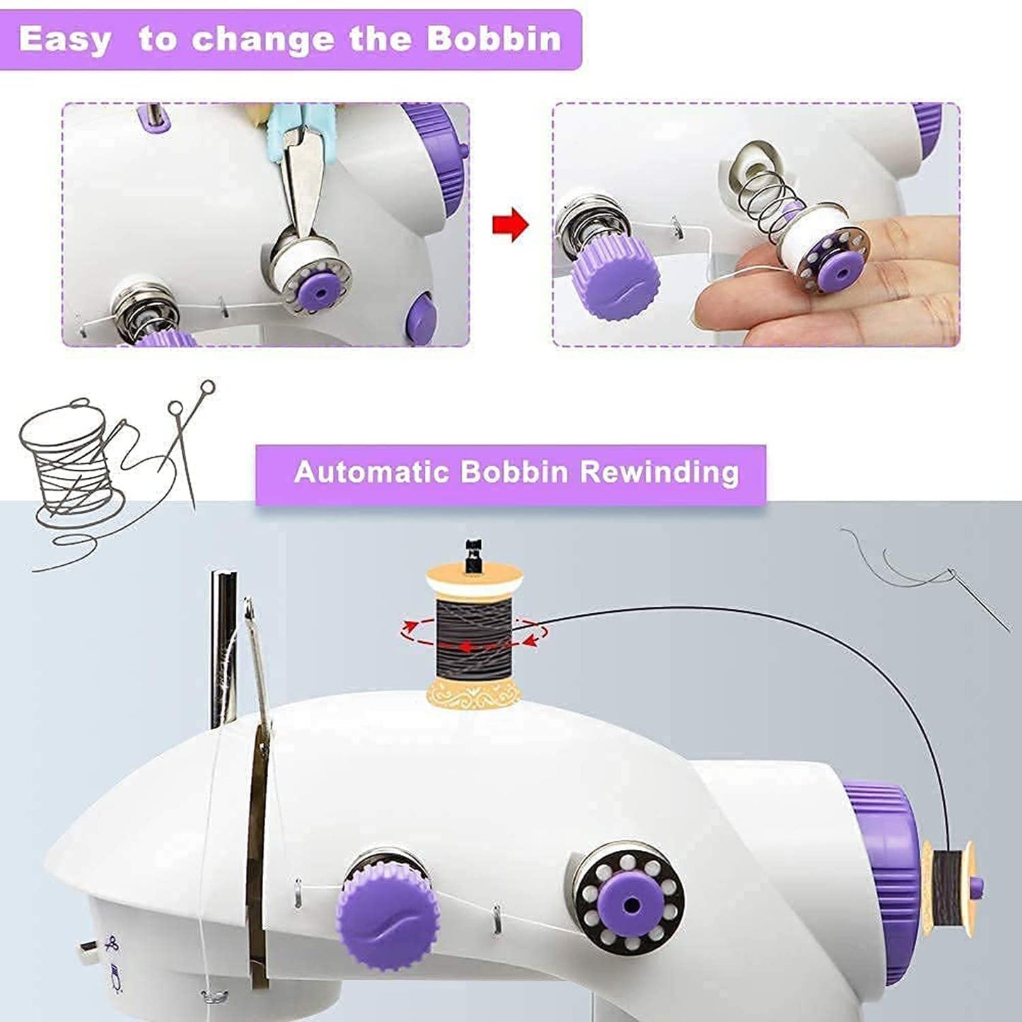 Home Tailoring Sewing Machine With Extension Table Set Foot Pedal Adapter Mini Electric Silai Machine Portable Stitching Machinetailoring Machine