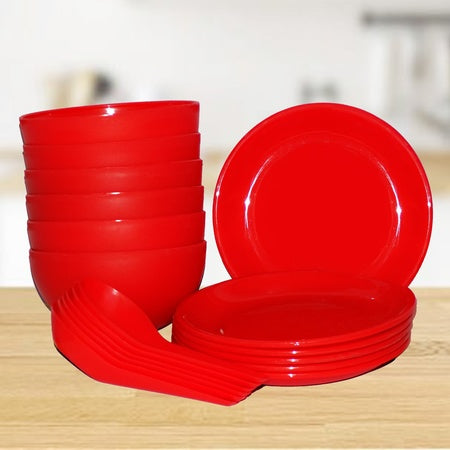 Soup Bowl Set With Spoon And Saucer - 18 Pcs