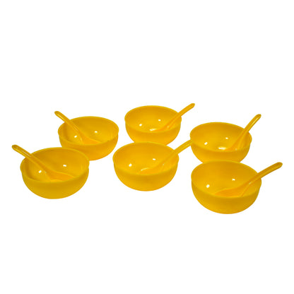 Soup Bowl Spoon Set Plastic For Kitchen  Home Use