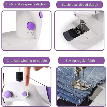 Home Tailoring Sewing Machine With Extension Table Set Foot Pedal Adapter Mini Electric Silai Machine Portable Stitching Machinetailoring Machine