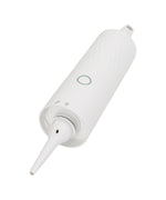 Load image into Gallery viewer, White White Vacuum Cleaner with a long cylindrical component on a white background with a nozzle on a white background
