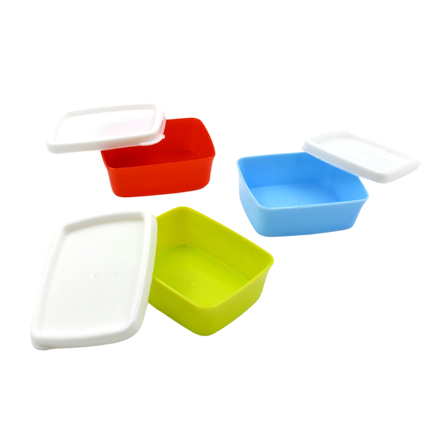 Plastic Airtight Containers Set Small Plastic Container Set Rectangular Plastic Food Pickle Fridge Containers Multicolor Kitchen Storage Container (3 Pcs Set)