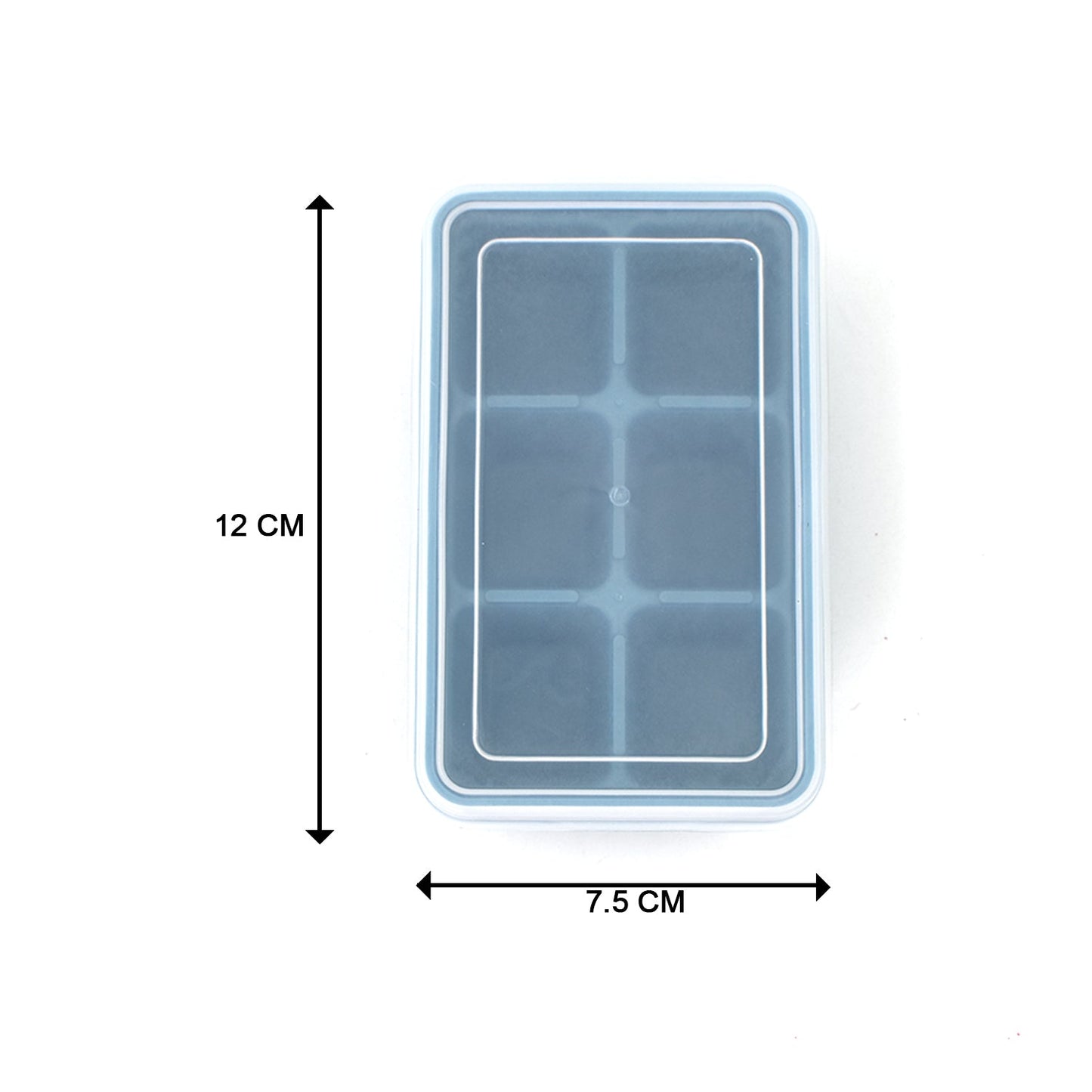 6 Grid Silicone Ice Tray Used In All Kinds Of Places Like Household Kitchens For Making Ice From Water And Various Things And All.