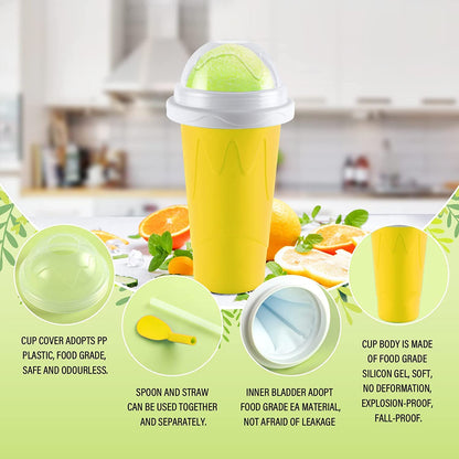 Smoothies Maker Cup Magic Quick Frozen Smoothies Cup Cooling Cup Double Layer Squeeze Cup Slushy Maker (1 Pc)