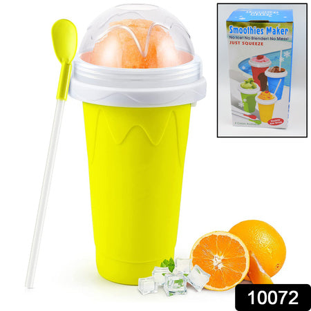 Smoothies Maker Cup Magic Quick Frozen Smoothies Cup Cooling Cup Double Layer Squeeze Cup Slushy Maker (1 Pc)