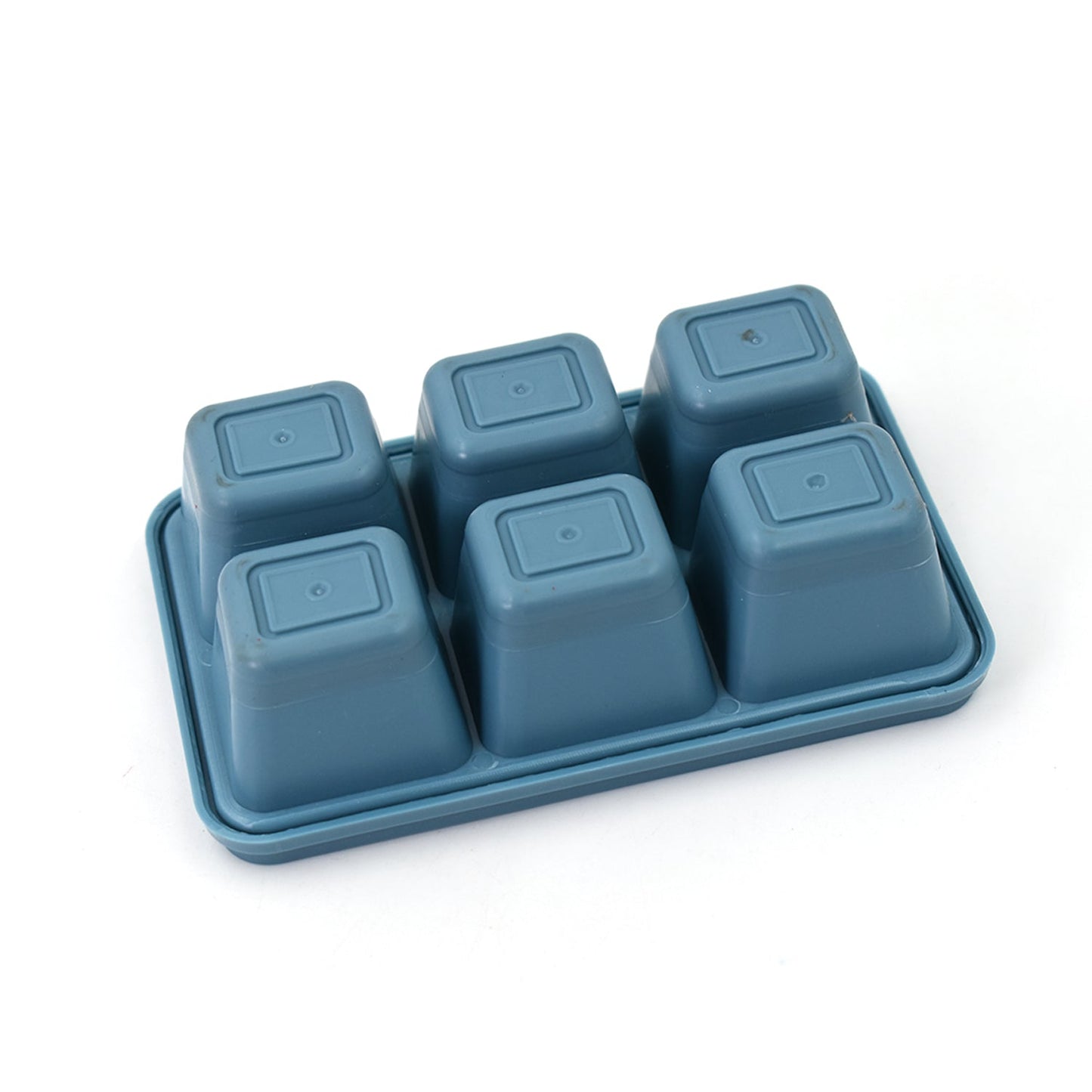 6 Grid Silicone Ice Tray Used In All Kinds Of Places Like Household Kitchens For Making Ice From Water And Various Things And All.