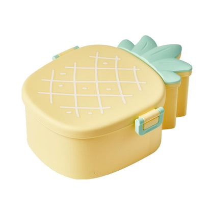 Kids Lunch Box Cute Pineapple Shaped Bento Box With Fork Spoon Snack Candy Container Microwave Portable Office Lunch Box (1 Pc  With Spoon Fork  Color Box)